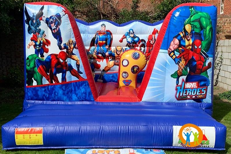 WB344 Low Height Superhero Inflatable Castle Bounce House