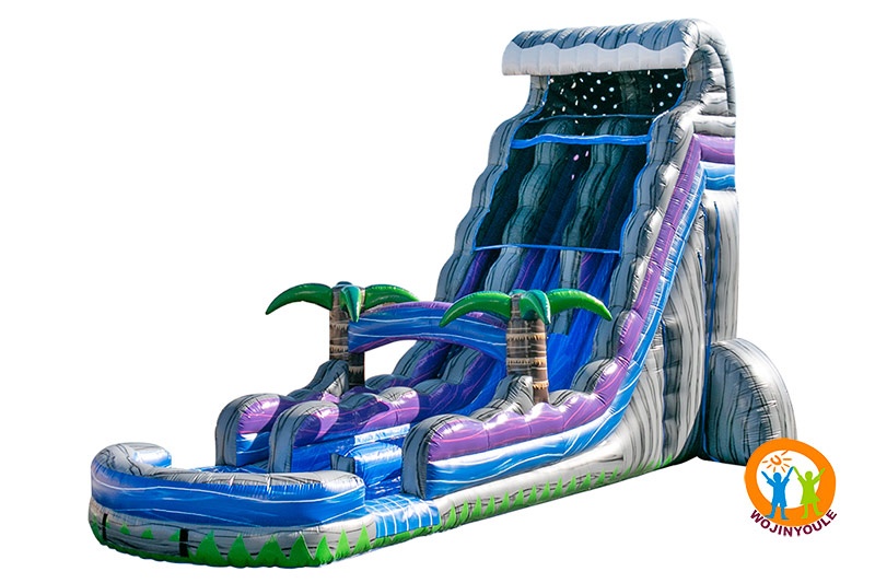 WW158 24ft Tsunami Boulder Crush Double Lane Inflatable Water Slide