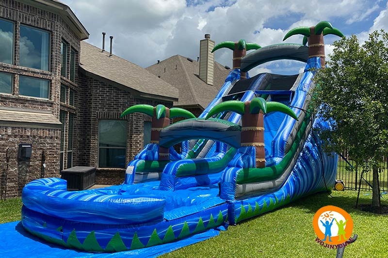 WW155 20ft Tall Tropical Splash Blue Inflatable Water Slide