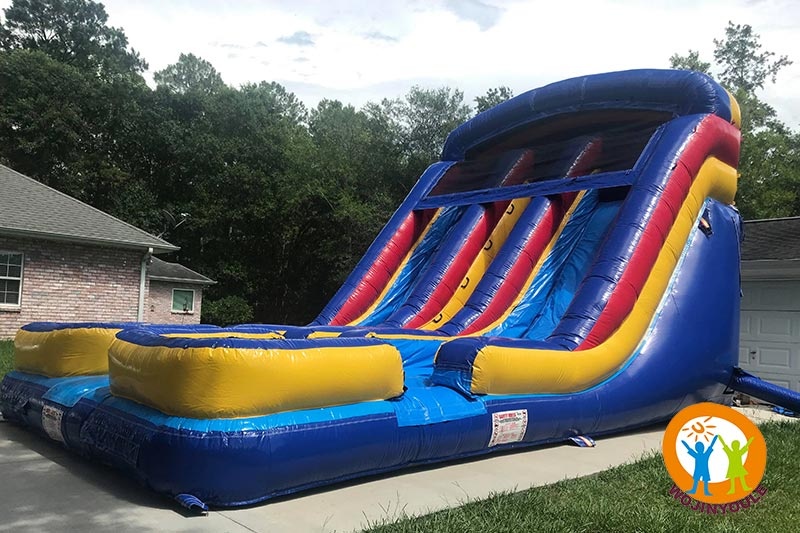 WS142 22ft Blue Orange Dual Lane Inflatable Water Slide