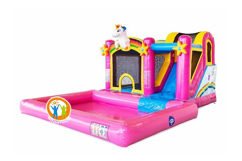 MC406 Unicorn Inflatable Bouncer Water Slide w/ pool