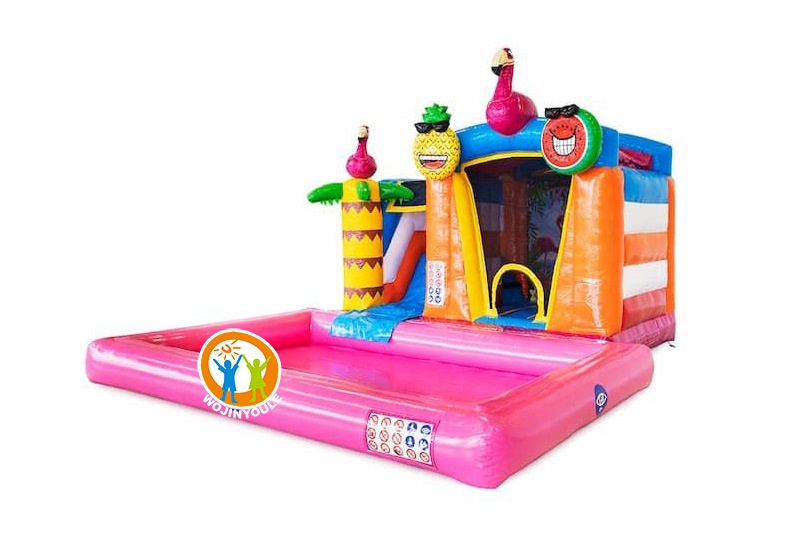 MC409 Flamingo Inflatable Bouncer Water Slide w/ pool