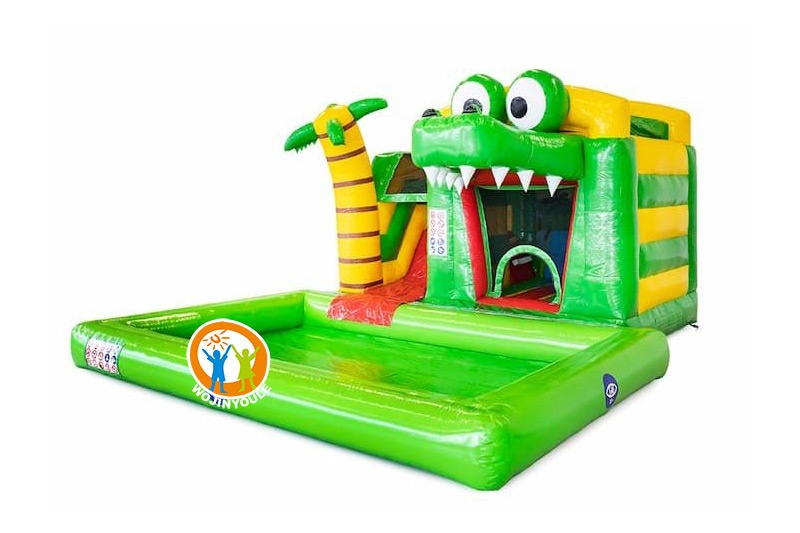 MC411 Crocodile Inflatable Bouncer Water Slide w/ pool