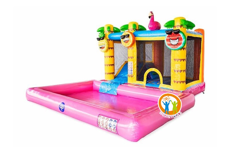 MC413 Flamingo Inflatable Bouncer Water Slide w/ pool