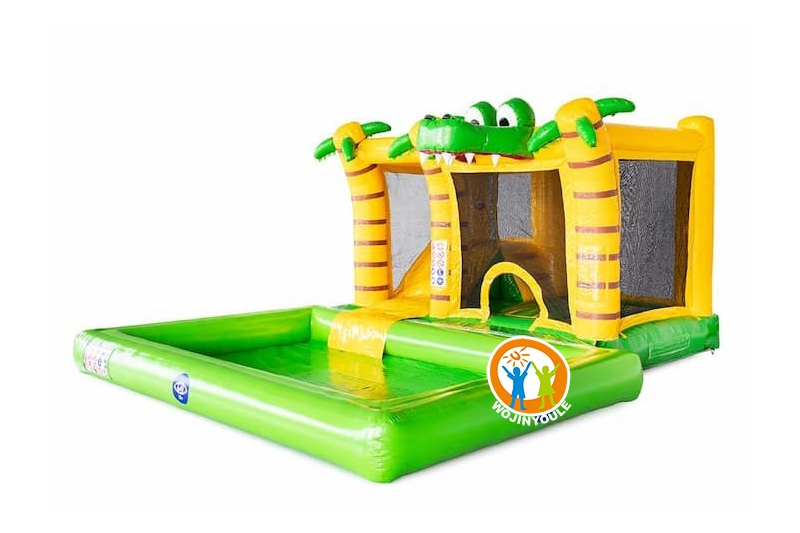 MC415 Crocodile Inflatable Bouncer Water Slide w/ pool