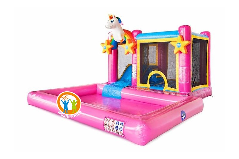 MC417 Unicorn Inflatable Bouncer Water Slide w/ pool