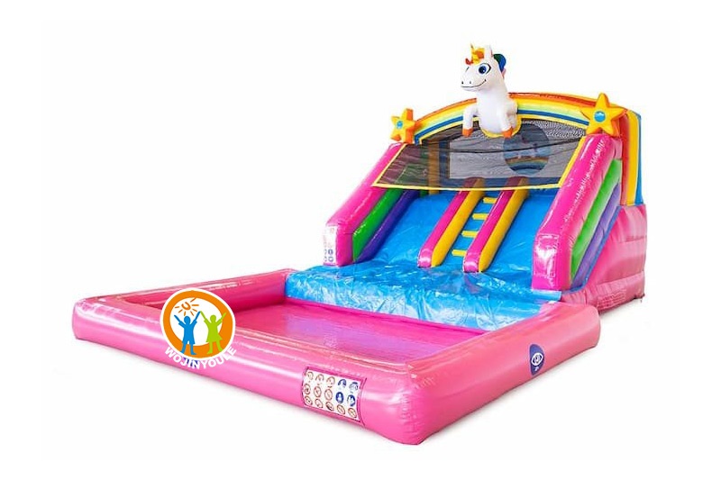 MC424 Unicorn Inflatable Water Slide w/ pool
