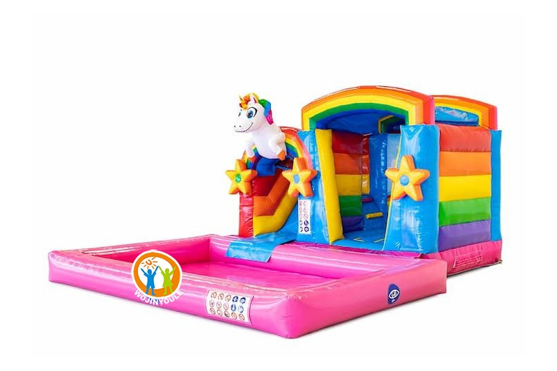 MC426 Unicorn Inflatable Water Slide w/ pool