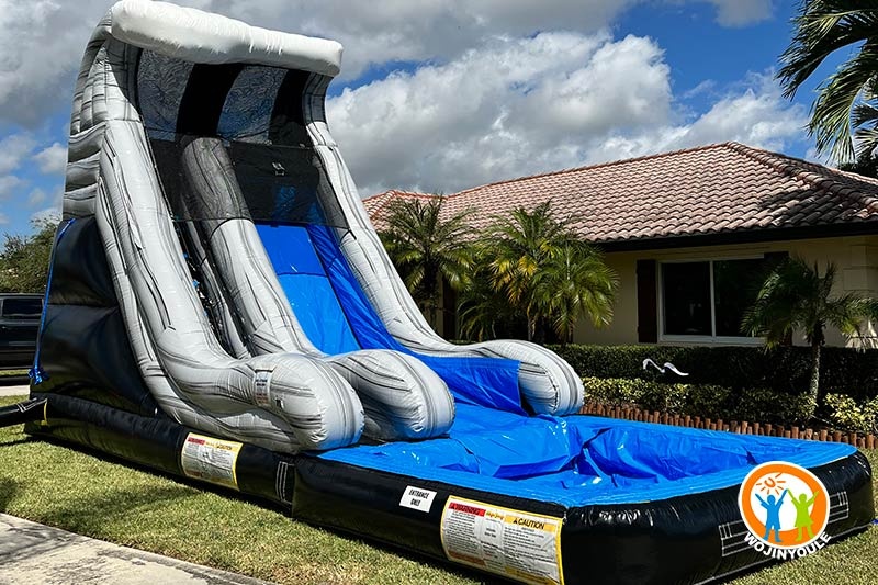 WS223 20FT Blue Gray Inflatable Water Slide w/ Pool