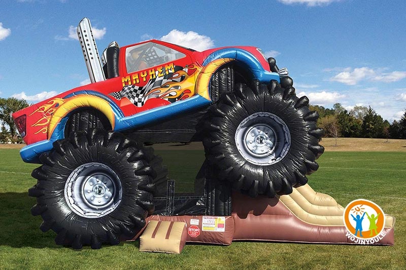 WB373 Monster Truck Deluxe Inflatable Combo Bouncer Slide