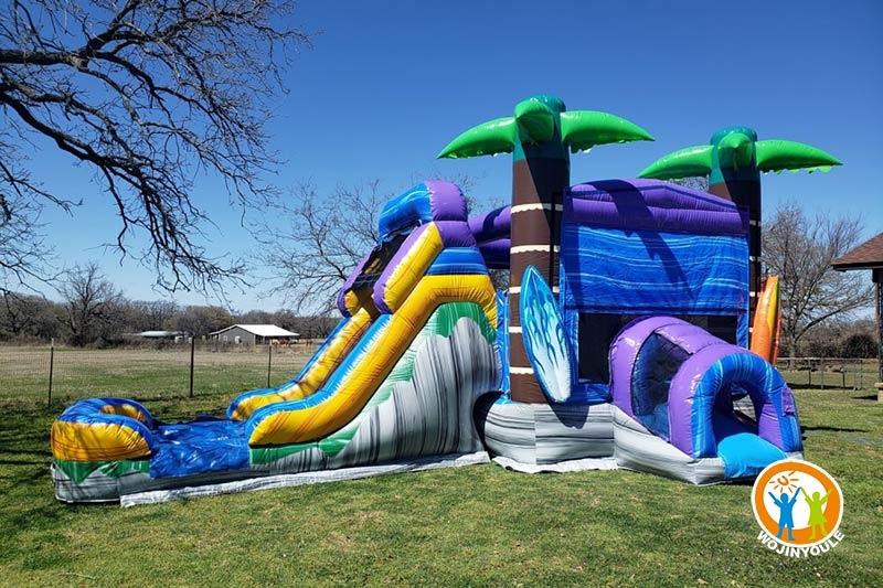 WB378 Tropical Inflatable Wet Combo Bouncer Slide