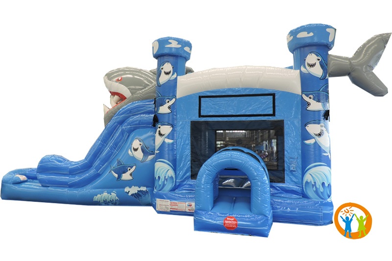 WB379 5in1 Shark Inflatable Wet Combo Bouncer Water Slide