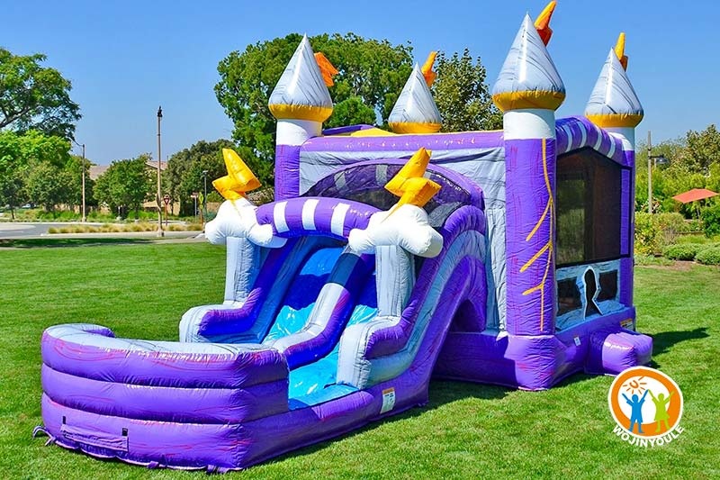 WB390 Thunderbolt Dual Lane Inflatable Wet Combo Water Slide