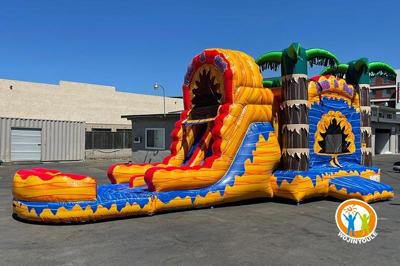 WB391 ire & Ice Dual Lane Bounce Inflatable Wet Combo Water Slide