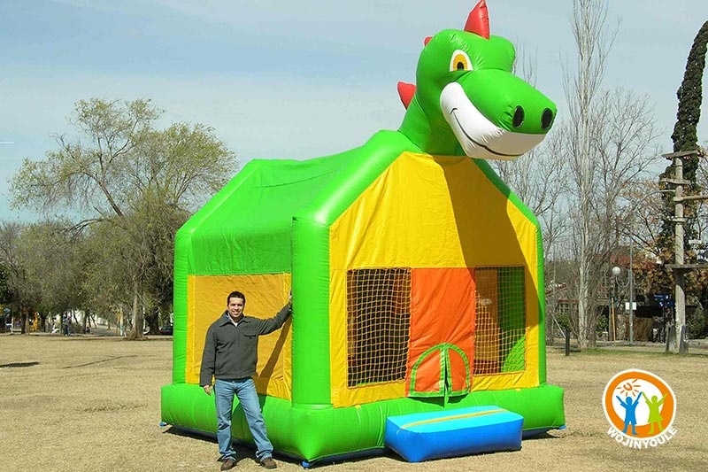 WB421 Dino Yellow Green Inflatable Bounce House