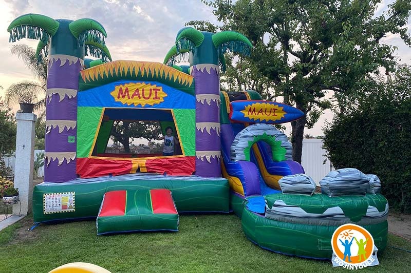 WB440 Maui Wet/Dry Slide Inflatable Combo Bounce House