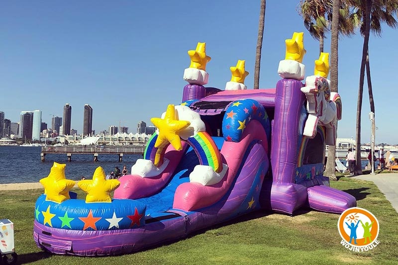 WB439 Magical Unicorn Inflatable Combo Slide Bounce House