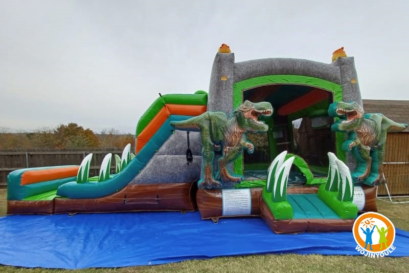WB435 Dinosaur Inflatable Wet Combo Bouncer Slide Pool
