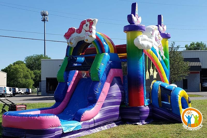 WB428 Unicorn Inflatable Wet Combo Bounce Slide
