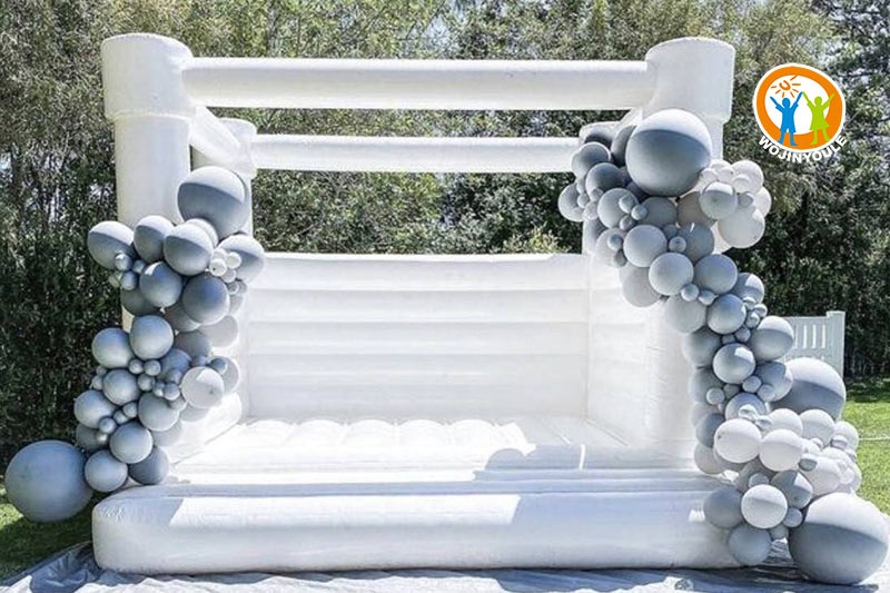 WJ203 All White Wedding Castle Inflatable Bounce House