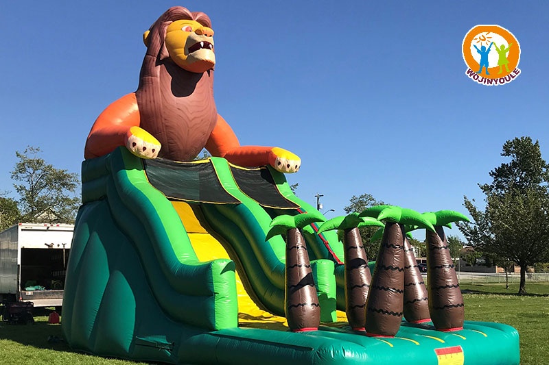 DS080 24ft Lion Jungle Themed Inflatable Dry Slide