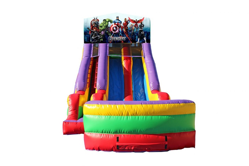 WS166 Avengers Themed 18ft Tall Double Lane Water Slide