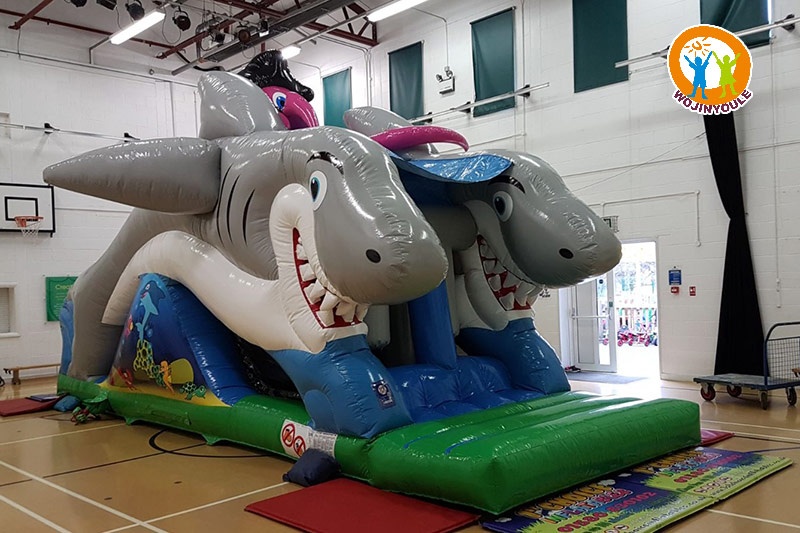 OC156 3D Shark Inflatable Assault Obstacle Course