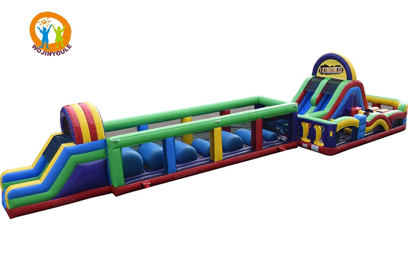 OC174 90ft Long Xtreme Warriors Inflatable Obstacle Course Game