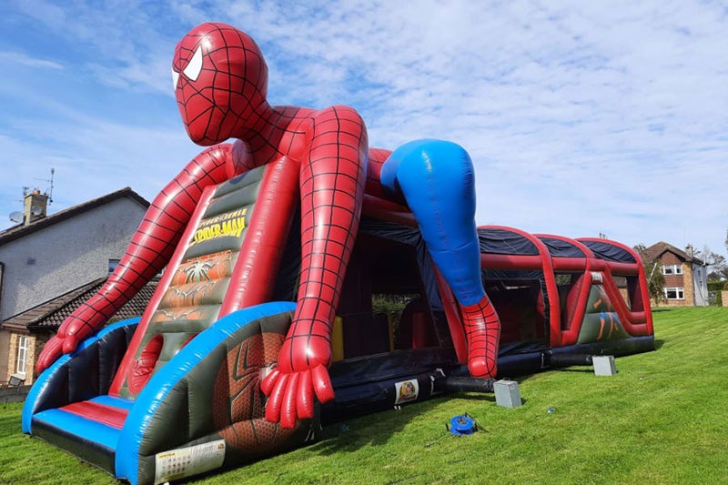 OC152 53ft Spiderman Inflatable Obstacle Course Game