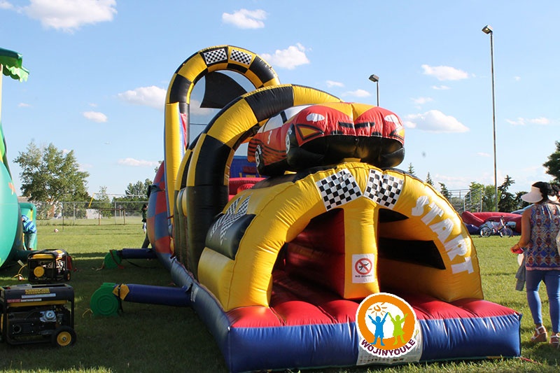 OC153 52ft Race Car Inflatable Obstacle Course Game