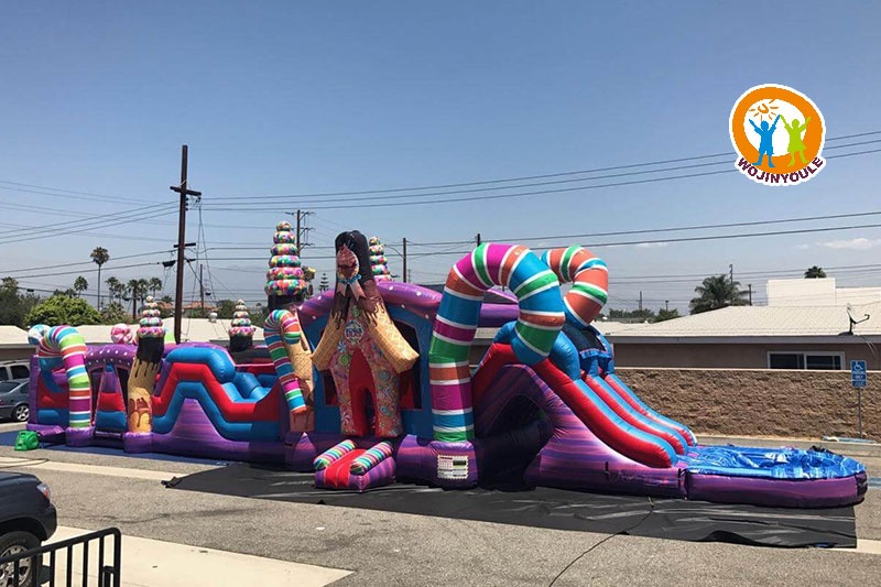 OC164 Candy Land 65ft Inflatable Obstacle Course