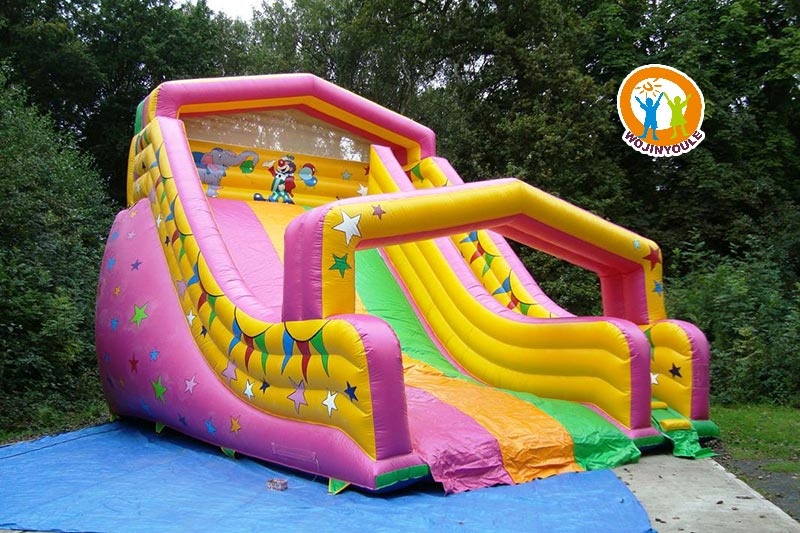 DS153 23ft Tall circus theme inflatable dry slide