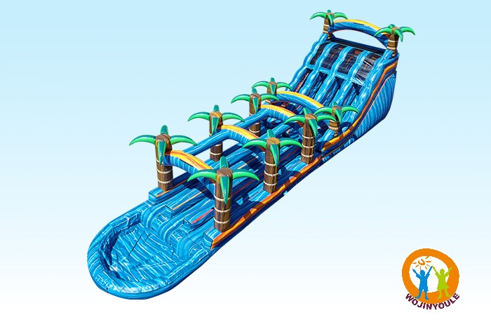 WS167 18ft Triple Lane Tropical Inflatable Water Slide