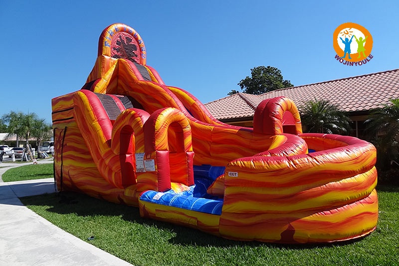 WS174 25ft Fire Island Inflatable Water Slide with Pool