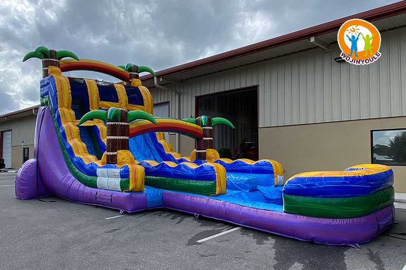 WS214 20ft Goombay Dual Lane Inflatable Water Slide with Pool