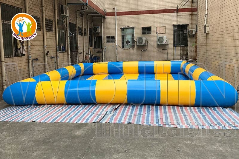 WP031 Outdoor Yellow Blue Square Inflatable Water Pool
