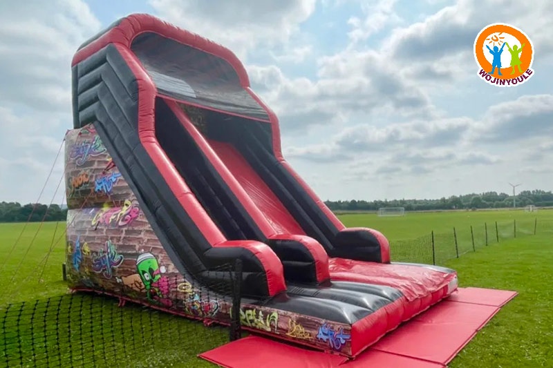 DS157 20ft Graffiti Theme Inflatable Dry Slide
