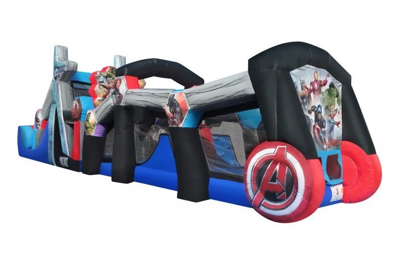OC216 50ft Marvel Avengers Inflatable Obstacle Course Wet Dry Slide