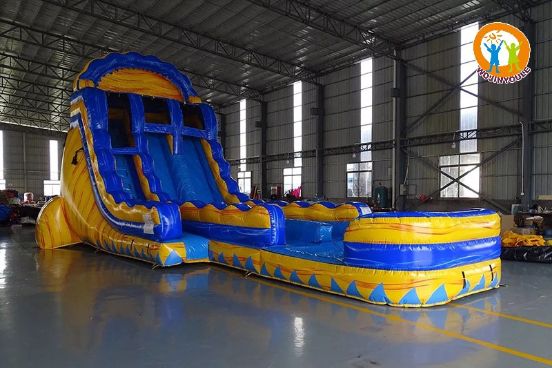 WW123 20ft Lava Falls Dual Lane Inflatable Water Slide with Pool