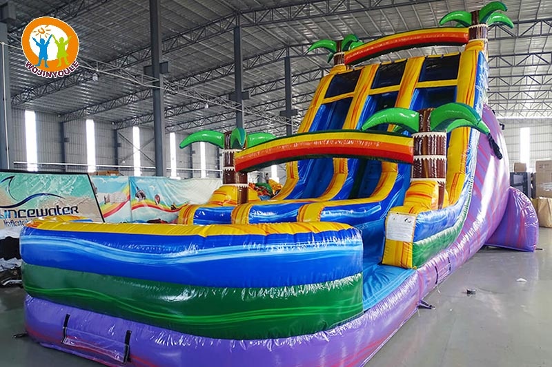 WW120 20ft Blast Dual Lane Inflatable Water Slide with Pool