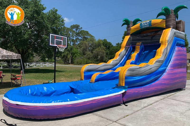 WW122 14ft Purple Crush Inflatable Water Slide with Pool