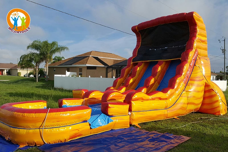 WW108 19ft Lava Drop Inflatable Water Slide with Pool