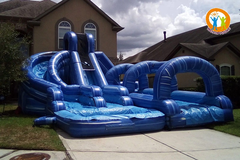 WW109 Triple Ocean Helix Dual Lane Inflatable Water Slide w/ Slip