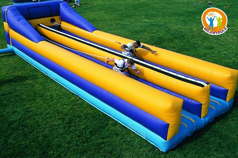 SG174 Blue Yellow 2 Lane Inflatable Bungee Run Race Games