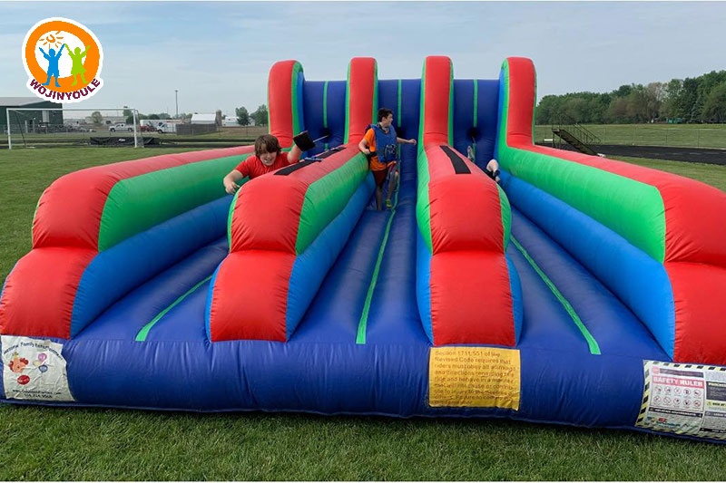 SG194 33ft Triple Lane Inflatable Bungee Run Race Games