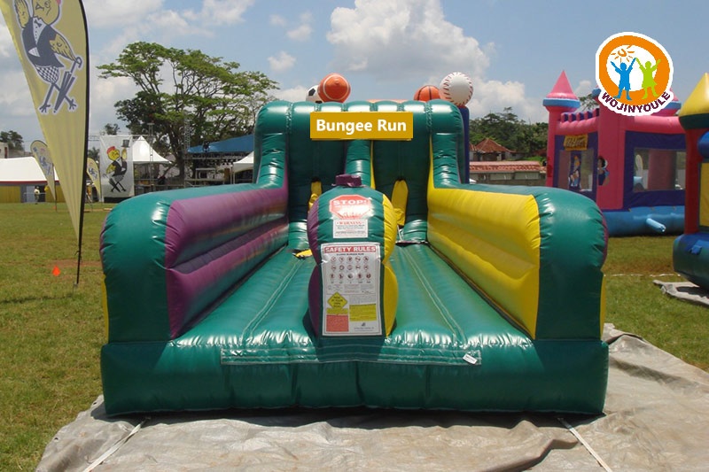 SG206 24ft Dual Lane Green Inflatable Bungee Run Race Games