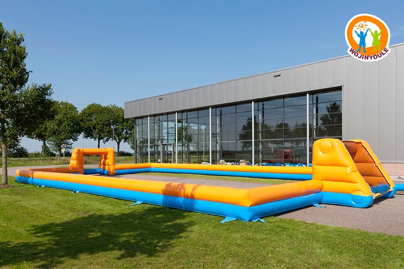 SG167 Orange Blue Inflatable Soccer Field Human Football
