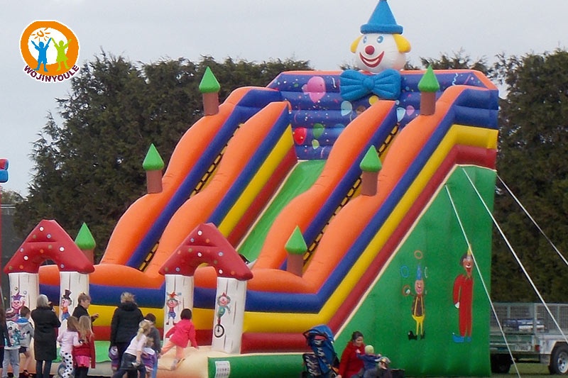 DS197 20ft Tall Mega Circus Theme Inflatable Dry Slide