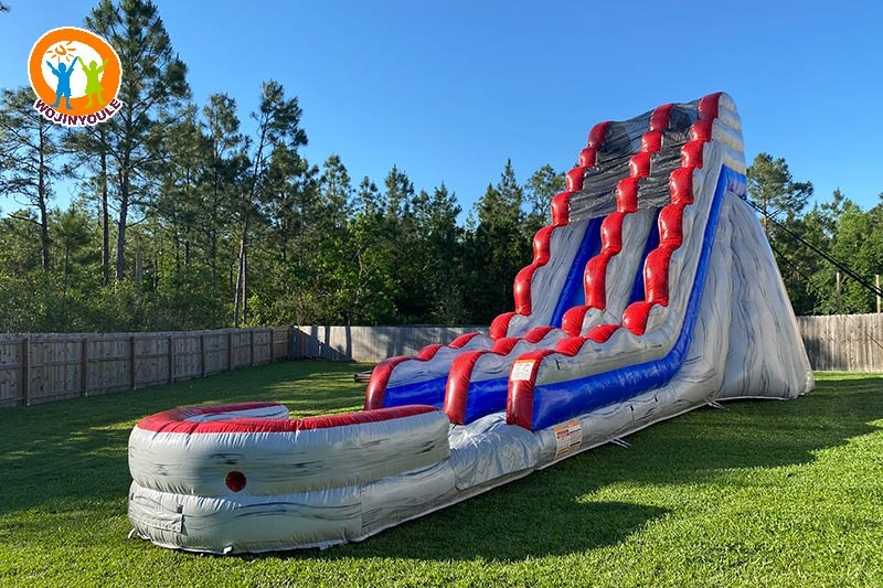 WW017 21ft Titanium Gray Red Inflatable Water Slide