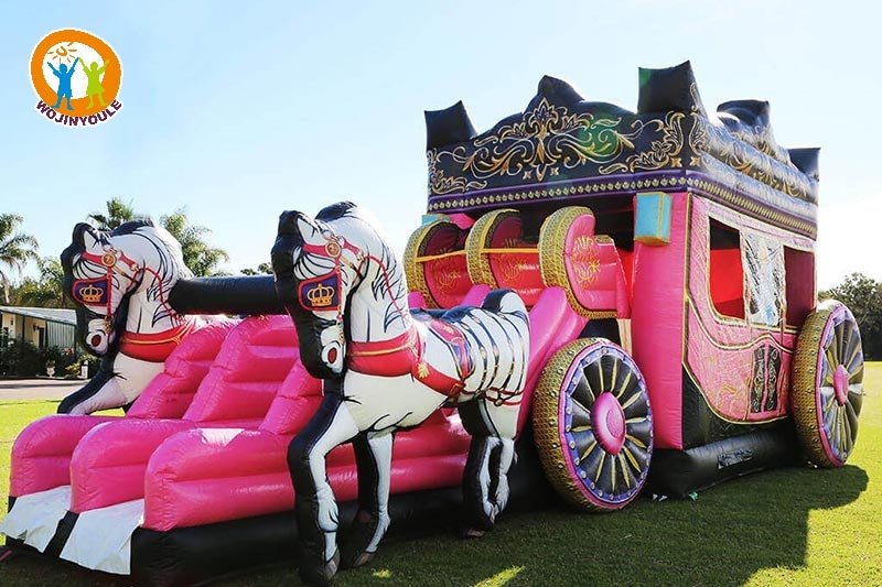 WJ219 Princess Horse Carriage Castle Inflatable Combo Bouncer Slide